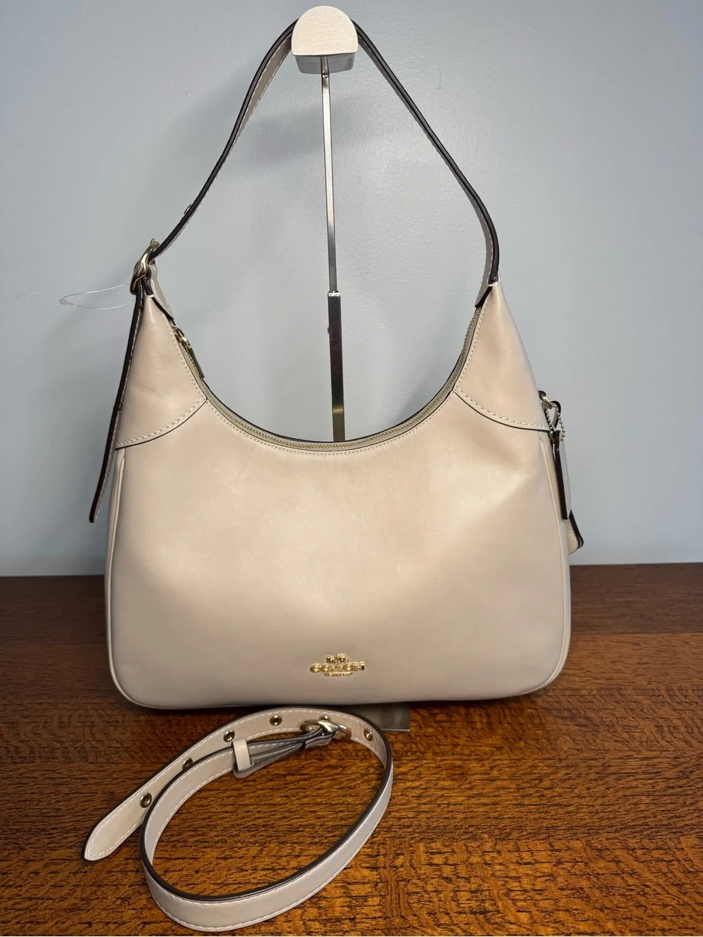 Coach Ella Shoulder Bag Hobo in Oat Smooth Leather EUC